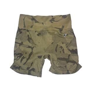 Gymshark Camo Athletic Shorts - Olive and Charcoal